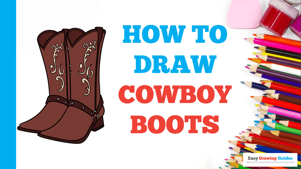 How to Draw Cowboy Boots - Really Easy Drawing Tutorial, image size:1280x720