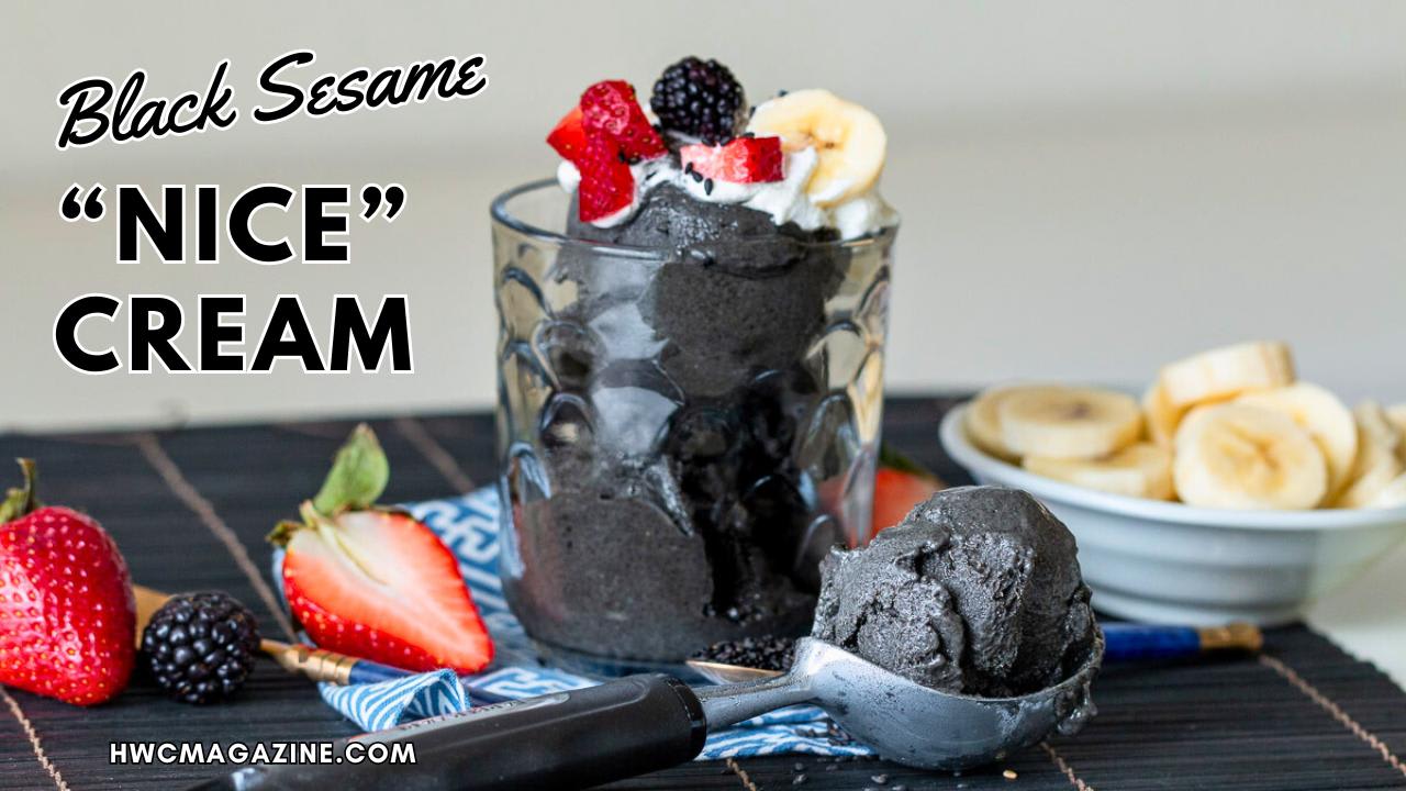 3 Ingredient Black Sesame Nice Cream (No Churn + Vegan)