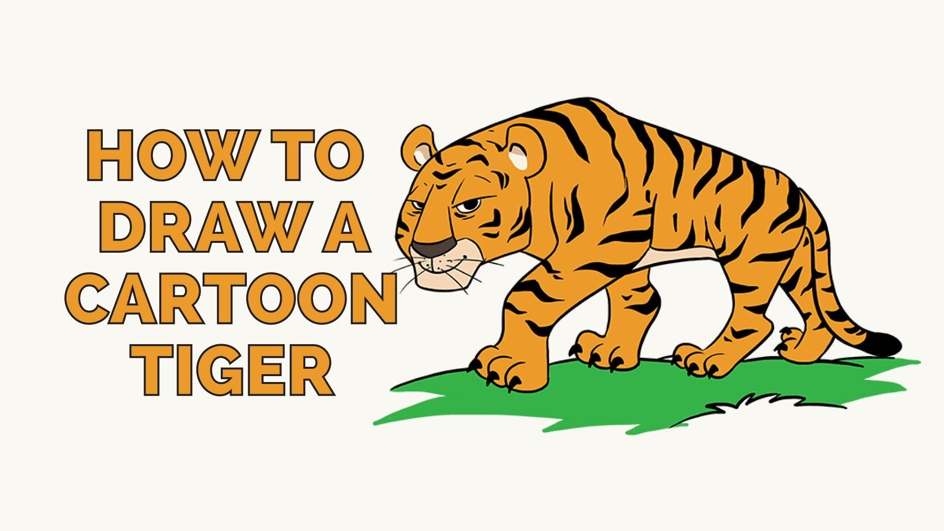 How to Draw a Tiger - Really Easy Drawing Tutorial, image size:1920x1080