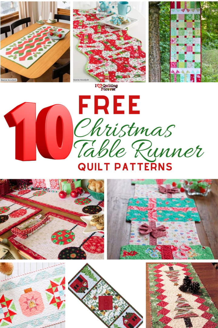 Top 10 Free Christmas Table Runner Quilt Patterns (+11 Bonus Patterns For Sale) - I Love Quilting Forever top-10-free-christmas-table-runner-quilt-patterns-11-bonus-patterns-for-sale-i-love-quilting-forever