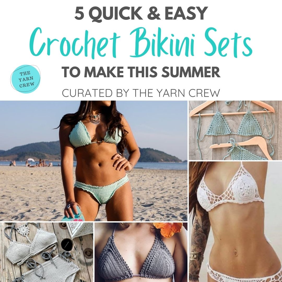 5 Quick \u0026 Easy Crochet Bikini Sets To Make This Summer - The Yarn Crew, image size:1080x1080