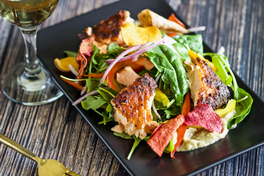 Cedar Planked Salmon on Mixed Greens – The Bossy Kitchen