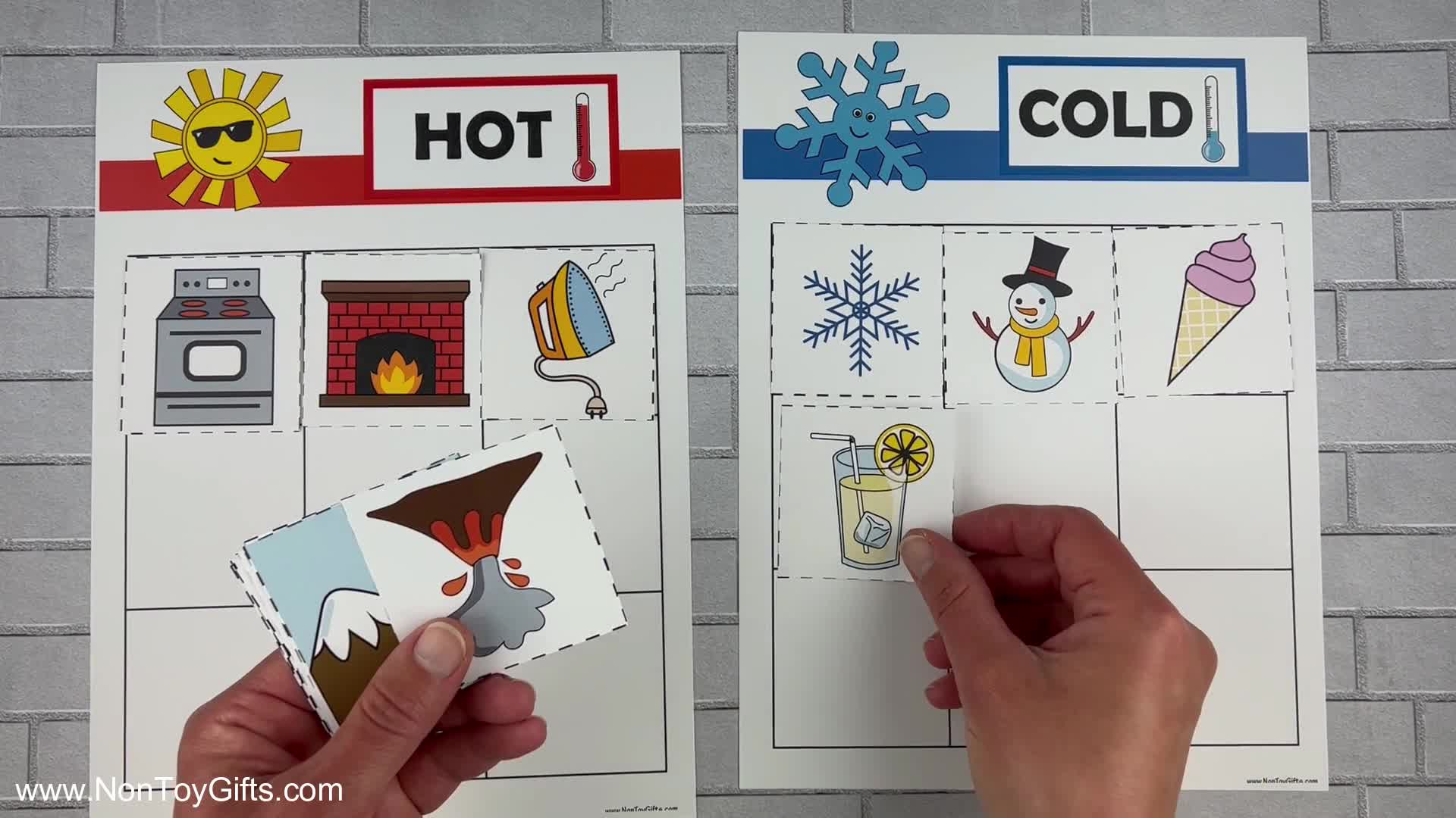 Hot and Cold Sorting Activity [with TEMPLATE]- Non-Toy Gifts for Free Printable Hot And Cold Sorting Worksheet